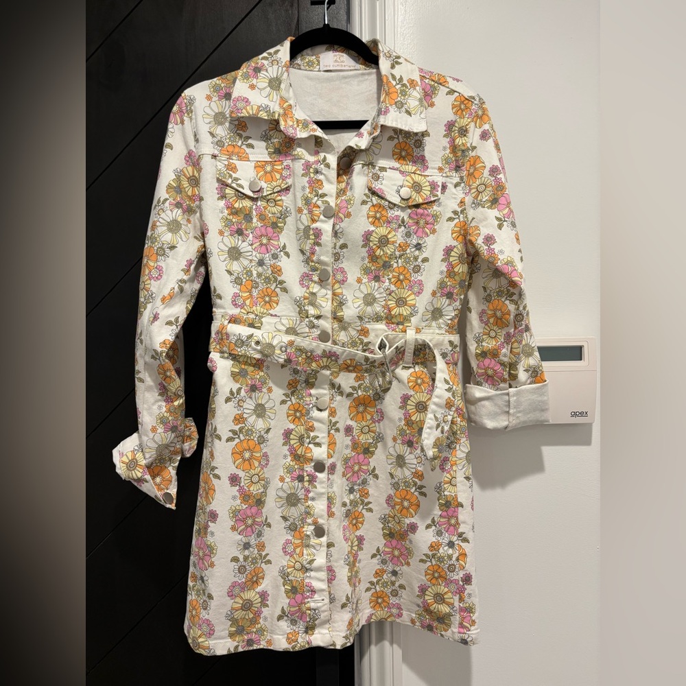 Floral Belted Women's mini dress or jacket